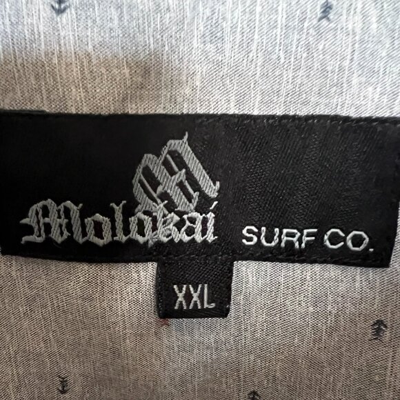 Molokai Surf Co Shirt Men’s Size 2X-Large Button Down Gray Short Sleeve 1 Pocket - Picture 4 of 4